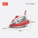 Ver imagem 2 de Ferro de Passar Roupa a Vapor Mondial Base Cêramica 1200w Branco/laranja 220v - Fvn-01-o