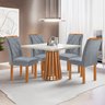 Conjunto Mesa Tampo Slim Plus Vidro Kansas 100cmx100cm 4 Cadeiras Arthus - 1
