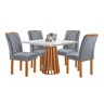 Conjunto Mesa Tampo Slim Plus Vidro Kansas 100cmx100cm 4 Cadeiras Arthus - 2