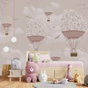 Ver imagem 3 de Papel de Parede Balãozinho Menina Infantil Rosa para Quarto de Bebê M² Vr56