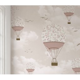 Papel de Parede Balãozinho Menina Infantil Rosa para Quarto de Bebê M² Vr56 - 2