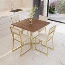 Ver imagem 1 de Conjunto Mesa de Jantar Quadrada Imbuia 4 Cadeiras Estofado Riviera Industrial Don Castro de