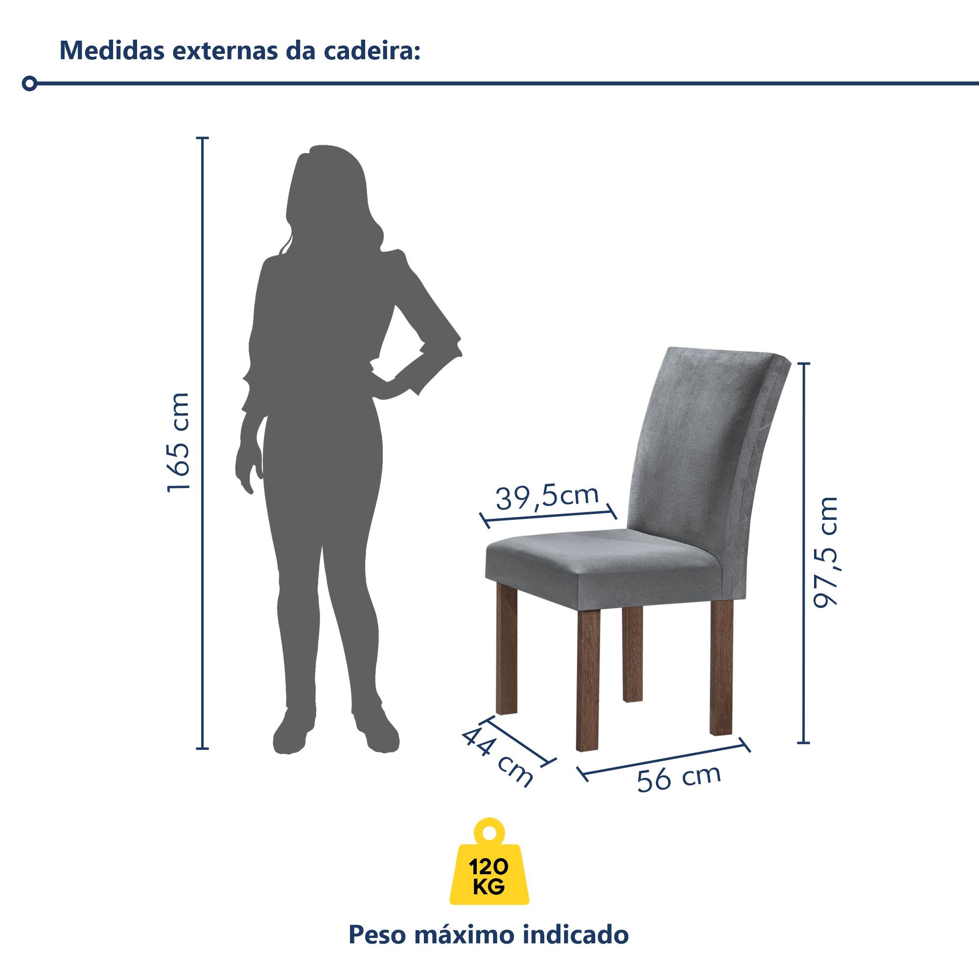 Conjunto Mesa Tampo Slim Plus Vidro Kansas 100cmx100cm 4 Cadeiras Canela - 10