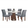 Conjunto Mesa Tampo Slim Plus Vidro Kansas 100cmx100cm 4 Cadeiras Canela - 14