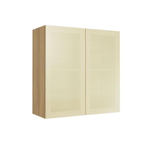 Armário Aéreo Cozinha Rainha 2PTAS Vidro 80cm Nature Nesher