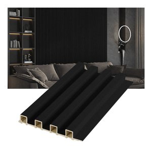 Kit 10 Painel Ripado Prime Madeira Pvc Preto Fosco 2,9mx16cm