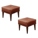 Ver imagem 1 de Conjunto - 2 Puffs Banqueta Noé Luxo Castellar Móbile Linho Terracota