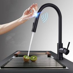 Torneira Cozinha Gourmet Misturador Sensor Toque 6804p Preta Luuk Young - 1