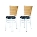 Ver imagem 1 de 2 Cadeiras para Mesa Branca Hawai Palha Assento Floral:floral Preto