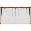 Ver imagem 3 de Cabeceira Cama Box Queen Estofada com Led 160cm Moan P05 Couríssimo Whisky Bouclê Cru - Lyam Decor