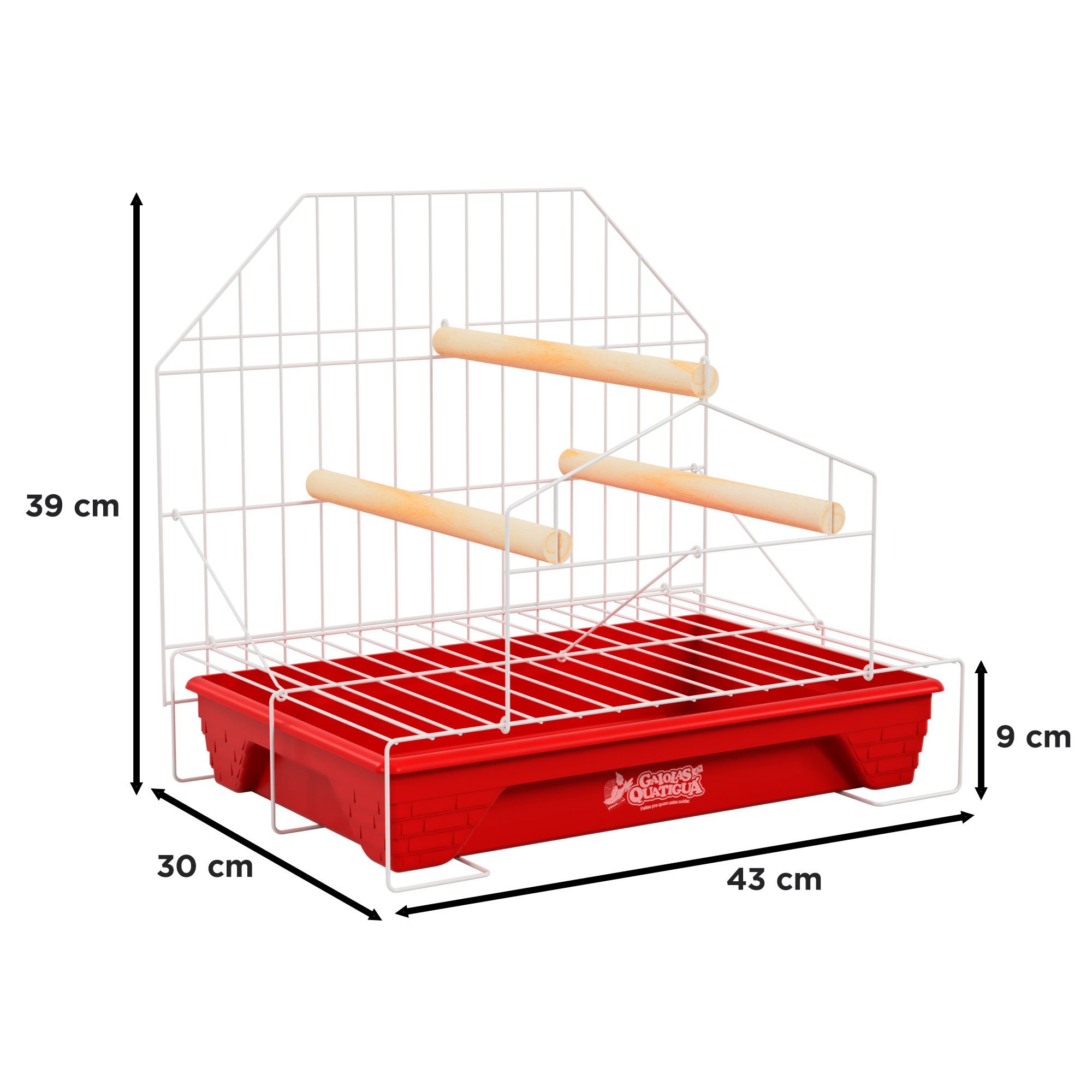 Poleiro para Calopsita Playground com Bandeja Plástica - Vermelho - 2