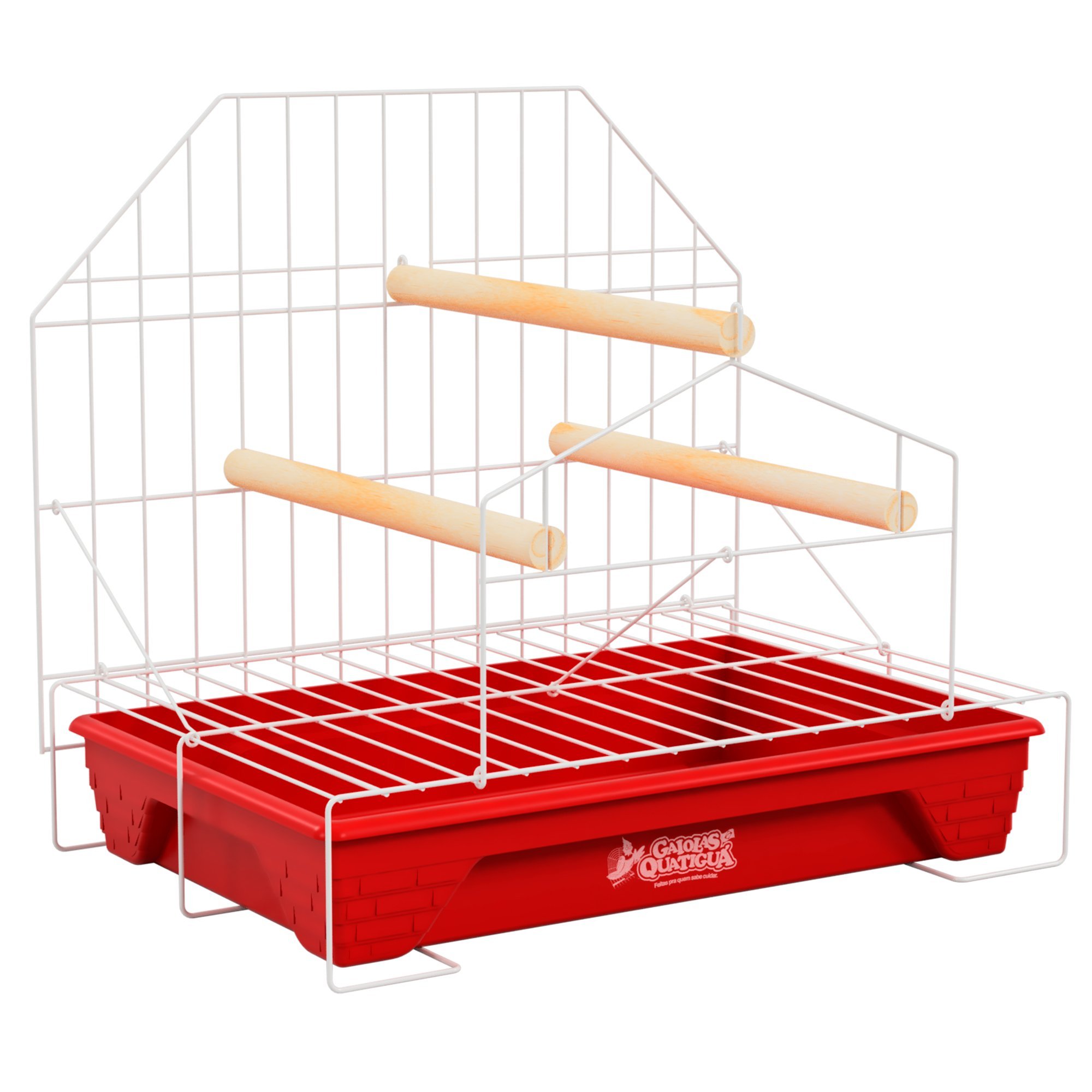 Poleiro para Calopsita Playground com Bandeja Plástica - Vermelho