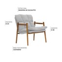 Ver imagem 3 de Poltrona Hermes Base Madeira Castanho Bouclé Cinza Claro - Nexta Casa Casa