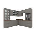 Ver imagem 3 de Cozinha Completa Amy 14 Portas 7 Gavetas MDF Cinza com Natural Casa 812