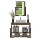 Ver imagem 3 de Gabinete Banheiro 60cm 2 Portas com Cuba e Espelheira Multimóveis CR10106 Noce/Cimento