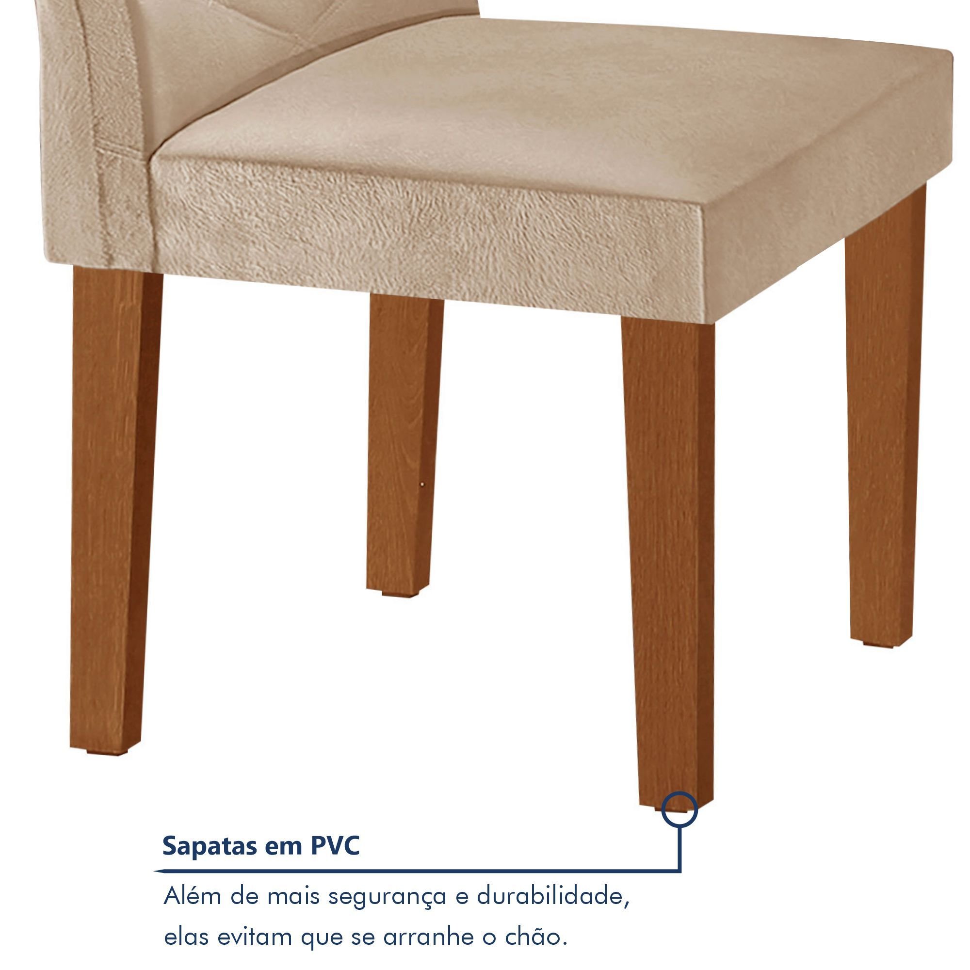 Conjunto Mesa Redonda com Vidro e 6 Cadeiras Tampo 120cmx120cm Barcelona Yescasa - 7