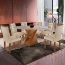 Ver imagem 1 de Conjunto Mesa Redonda com Vidro e 6 Cadeiras Tampo 120CMX120CM Barcelona Yescasa