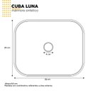 Ver imagem 2 de Cuba de Apoio para Banheiro em Mármore Sintético Luna Branco Cozimax