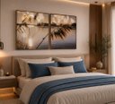 Ver imagem 1 de Quadros Decorativos Canvas Paisagem Dourada Pampa 100x80cm Moldura Flutuante