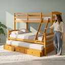Ver imagem 4 de Cama Treliche Casal Casal Madeira Maciça 3 Gavetas:Mel