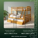 Ver imagem 3 de Cama Treliche Casal Casal Madeira Maciça 3 Gavetas:Mel