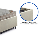 Ver mais imagens de Bicama Box Solteiro Linho Bege 88x188 com Dois Colchões Airtech Molas Ensacadas Ortobom