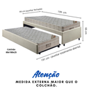 Ver imagem 2 de Bicama Box Solteiro Linho Bege 88x188 com Dois Colchões Airtech Molas Ensacadas Ortobom