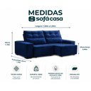 Ver imagem 2 de Sofá Retrátil e Reclinável com Molas Itália 2,00m - Azul