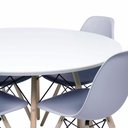 Ver imagem 2 de Conjunto Mesa Eames Branca 110cm e 4 Cadeiras Eames Pp Cinza
