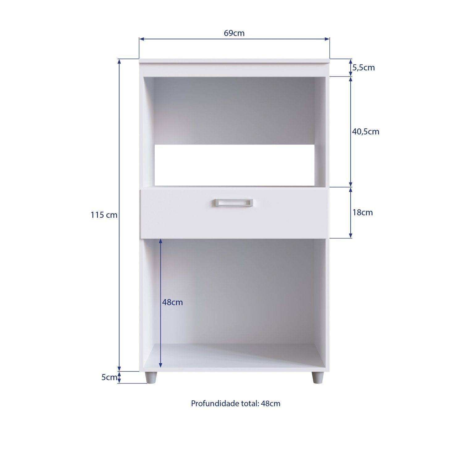 Balcão para Forno e Microondas 2 Portas 1 Gaveta Ultra - 4