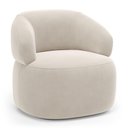 Ver imagem 3 de Kit Poltrona Giratória e Sofá Orgânico Living Glee 03 Lugares 170cm Veludo Bege - Desk Design