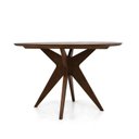 Ver imagem 3 de Mesa de Jantar Redonda em Madeira Maciça Andria 120cm de Diâmetro:castanho Escuro