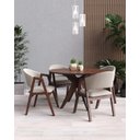 Ver imagem 1 de Mesa de Jantar Redonda em Madeira Maciça Andria 120cm de Diâmetro:castanho Escuro