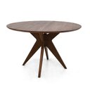 Ver imagem 2 de Mesa de Jantar Redonda em Madeira Maciça Andria 120cm de Diâmetro:castanho Escuro