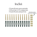 Ver imagem 3 de 2 Suportes de Parede Painel de Ferramentas Aço Robusto Organizador 12 Chaves L Preto
