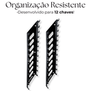 Ver imagem 7 de 2 Suportes de Parede Painel de Ferramentas Aço Robusto Organizador 12 Chaves L Preto