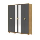 Ver imagem 4 de Guarda Roupa Casal Levi 6 Portas de Bater 4 Gavetas MDF Nature Alasca Vila Rica