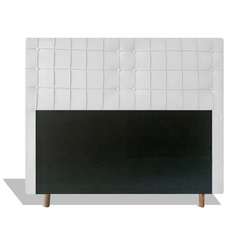 Cabeceira Estofada Paris 140 cm Para Cama Box Quarto Casal MV Estofados Sintético Branco