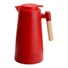 Garrafa de Café 1 Litro Cabo Madeira Com Isolamento Térmico:Vermelho - 7