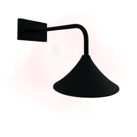 Luminária Arandela Chapeu Parede Externa Alumínio Premium:preto