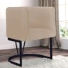 Kit 09 Poltronas Cadeiras Decorativa Antonella Para Sala e Recepção Preto Suede Capuccino - - 3