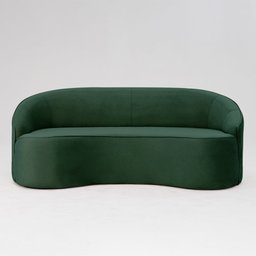 Sofá Curvo Montserrat 210cm 03 Lugares Veludo Verde - CasaePoltrona - 7