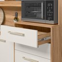 Ver imagem 6 de Armário de Cozinha Compacta 8 Portas 2 Gavetas Freijó e Off White Hortelã Branco/Cristal
