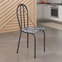 Ver imagem 2 de Kit 4 Cadeiras de Cozinha Texas Estampado Pará Pés de Ferro Cromo Preto - Pallazio