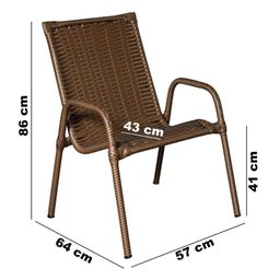 Cadeira Area, Jardim, Quintal Cor Envelhecido - Kit 4 Peças - 4