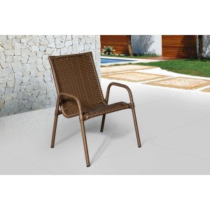 Cadeira Area, Jardim, Quintal Cor Envelhecido - Kit 4 Peças