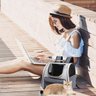Bolsa Mochila Transporte Gato Pet Animais Estimaçao Passeio Lazer Caminhada Corrida Viagem Bolsos Ve - 3