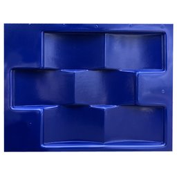 Forma 3D Gesso e Cimento ABS 1mm - Tijolinho Côncavo 36x23 cm - 2