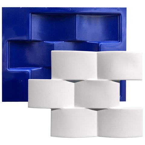 Forma 3D Gesso e Cimento ABS 1mm - Tijolinho Côncavo 36x23 cm