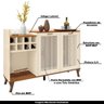 Buffet E Cristaleira Com Adega Lateral Nature/off White - 5